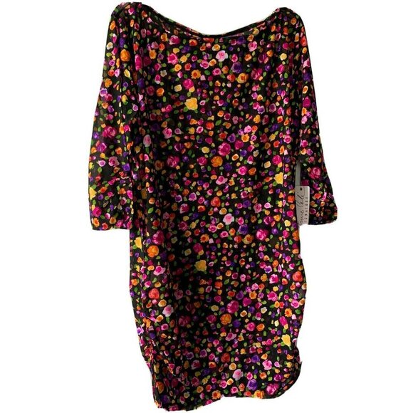 Swimsuit Cover Up Black Sheer Floral Print Anne Cole Size 14 - Picture 1 of 4